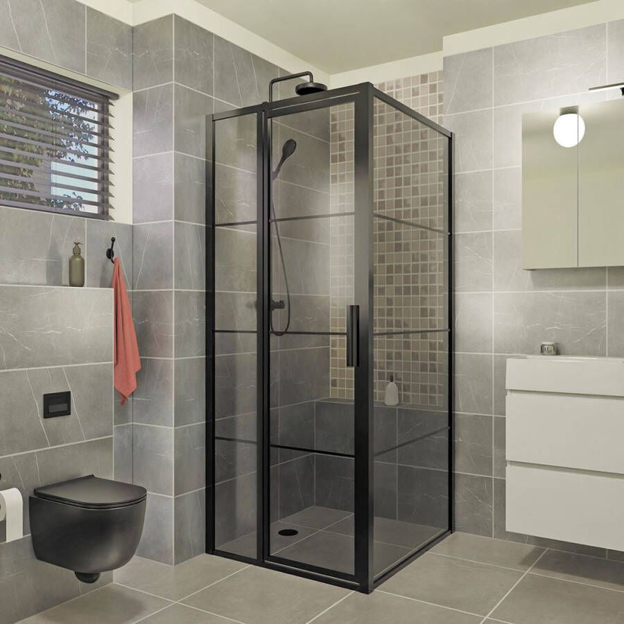 Xenz Industrial Line Premium Smoke Deur Aan Zijdeel Voor Hoekopstelling Met Rookglas 90X200 LP-770