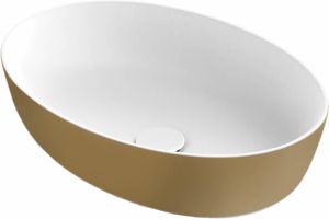 Xenz Neo-E waskom ovaal solid surface wit goud