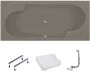 Xenz Ligbad Parel | Inbouw | 190x90 cm | Incl.Badafvoer | Met overloop | Acryl | Cement mat - Thumbnail 6
