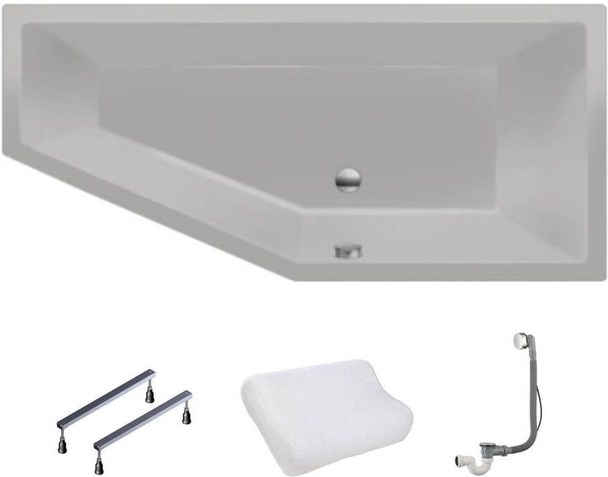 Xenz Society Compact Rechts bad 180x80 cement