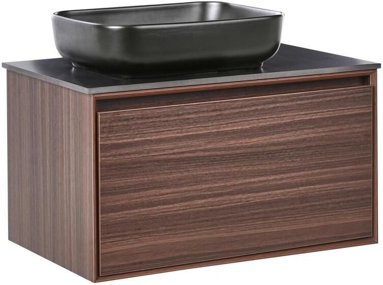 Beliani -ARICA-Badkamermeubel met wastafel-Donkerbruin-80 cm-MDF