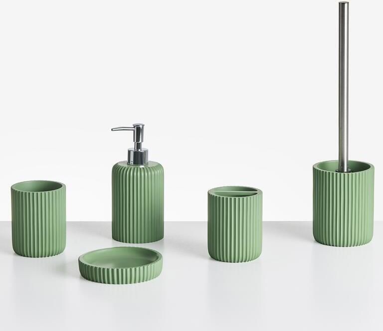 Beliani CAMANA Badkameraccessoireset Groen Polyresin