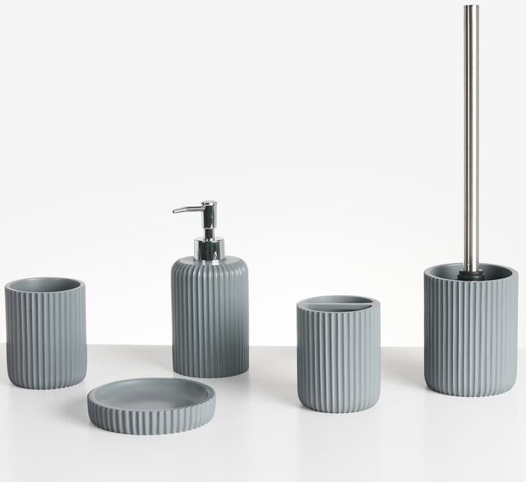 Beliani CAMANA Badkameraccessoireset Lichtgrijs Polyresin