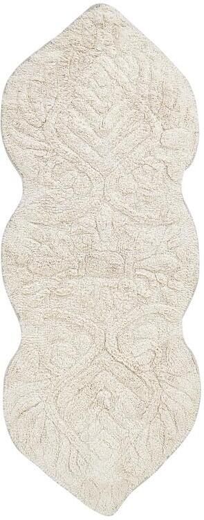 Beliani CANBAR Badmat Lichtbeige 150 x 60 cm Katoen