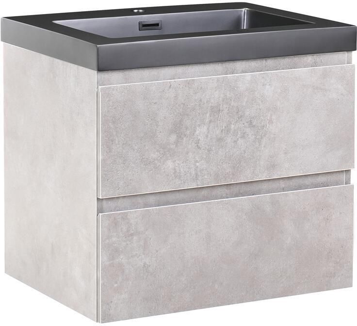 Beliani CARDIEL Wandgemonteerde wastafelkast Grijs MDF