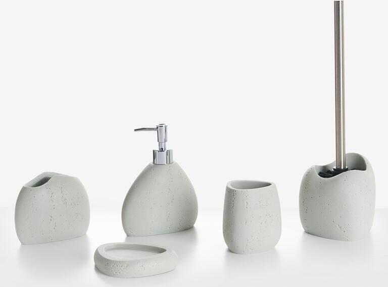 Beliani COATA Badkameraccessoireset Lichtgrijs Polyresin