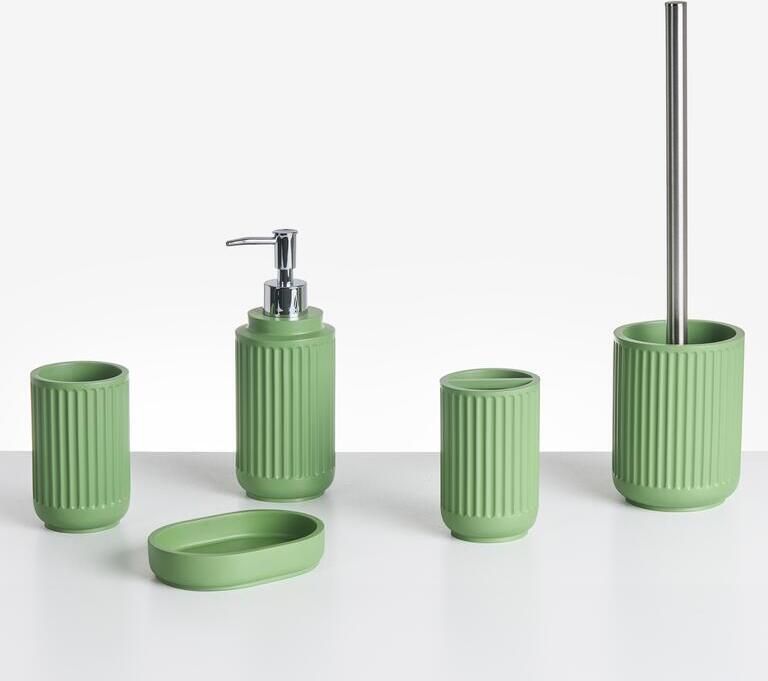 Beliani HUARMEY Badkameraccessoireset Groen Polyresin