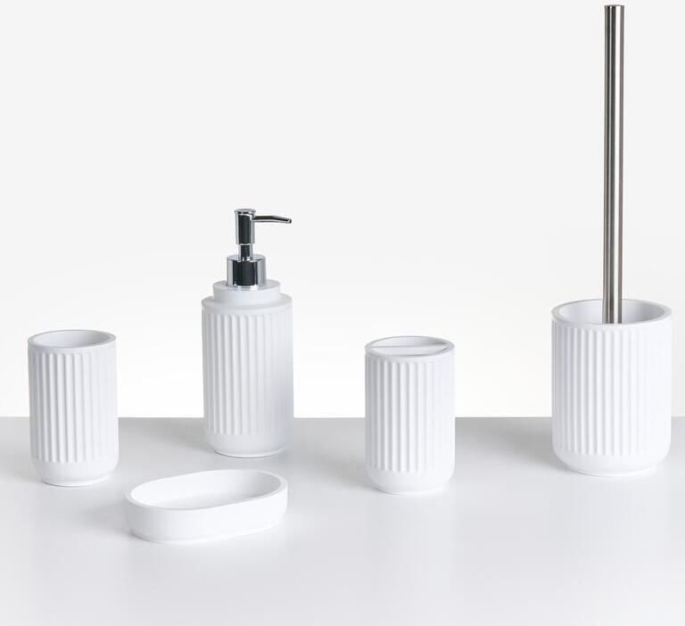 Beliani HUARMEY Badkameraccessoireset Wit Polyresin