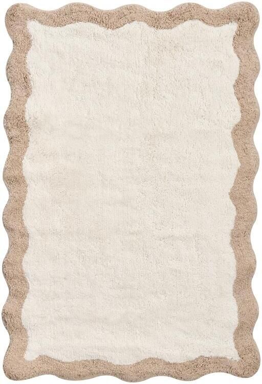 Beliani NANGAL Badmat Beige|Bruin 60 x 90 cm Katoen