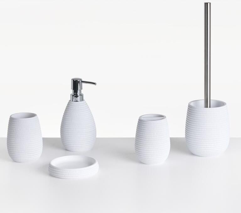 Beliani QUILA Badkameraccessoireset Wit Polyresin
