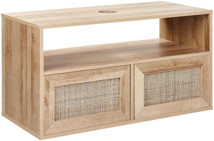 Beliani -ROSELL-Hangende wastafelkast-Lichthout-86 x 45 cm-Vezelplaat