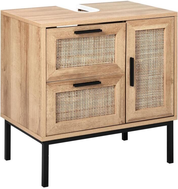 Beliani ROSELL Staande wastafelkast Lichthout Vezelplaat