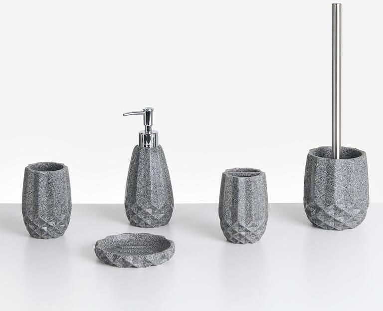 Beliani SAMIRIA Badkameraccessoireset Grijs Polyresin