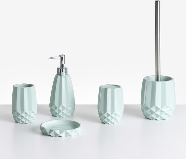 Beliani SAMIRIA Badkameraccessoireset Mintgroen Polyresin