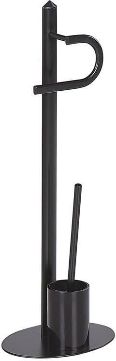 Beliani SARTO Toiletrol en borstelhouder Zwart Staal