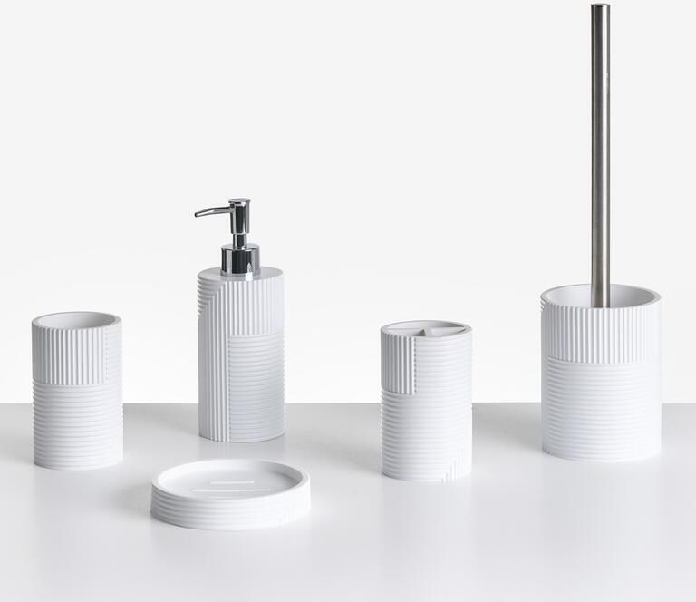 Beliani SEPAHUA Badkameraccessoireset Wit Polyresin