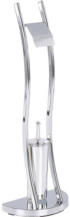 Beliani SOACHA Toiletrol en borstelhouder Zilver Staal