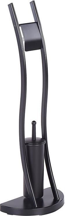 Beliani SOACHA Toiletrol en borstelhouder Zwart Staal