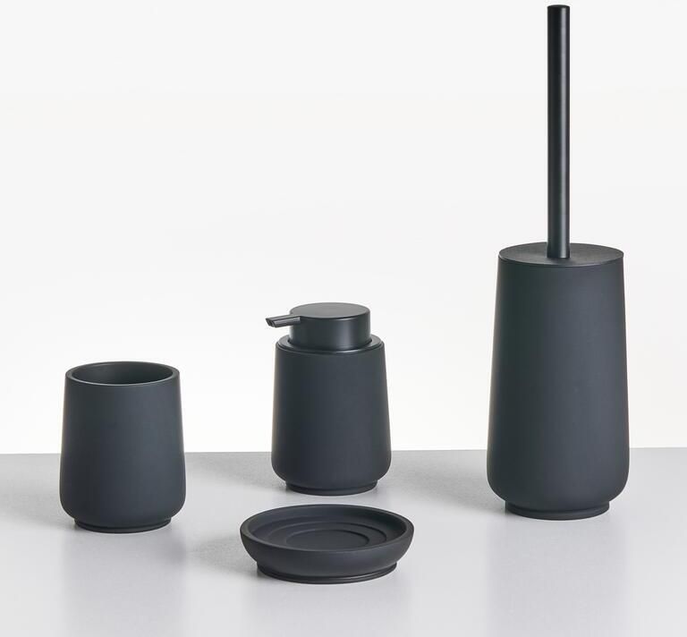 Beliani SUCHES Badkameraccessoireset Zwart Polyresin