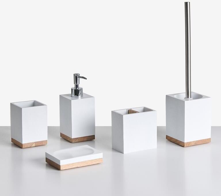 Beliani TAPICHE Badkameraccessoireset Wit Polyresin