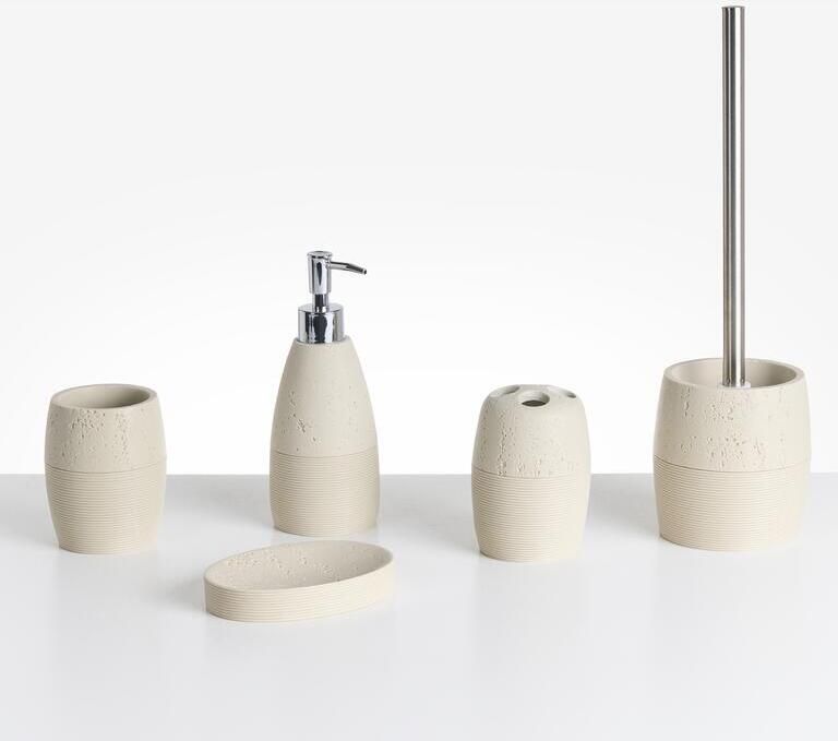Beliani YARAPA Badkameraccessoireset Lichtbeige Polyresin