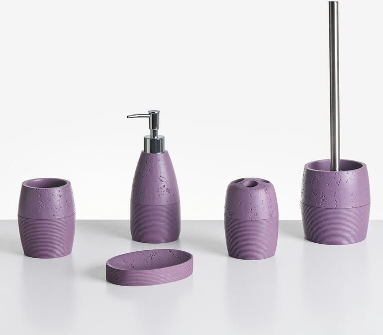 Beliani YARAPA Badkameraccessoireset Paars Polyresin