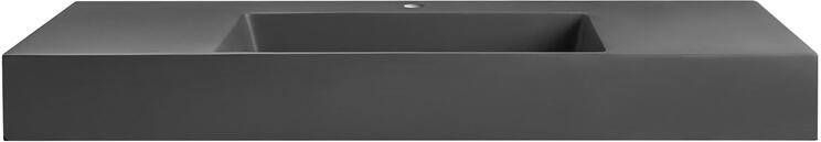 Beliani CUSCO Wastafel Zwart 120 x 48 cm Mineraalgietwerk