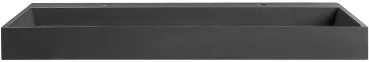 Beliani -QUENKO-Dubbele wastafel-Zwart-120 x 46 cm-Mineraalgietwerk