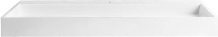 Beliani QUENKO Wastafel Wit 120 x 46 cm Mineraalgietwerk