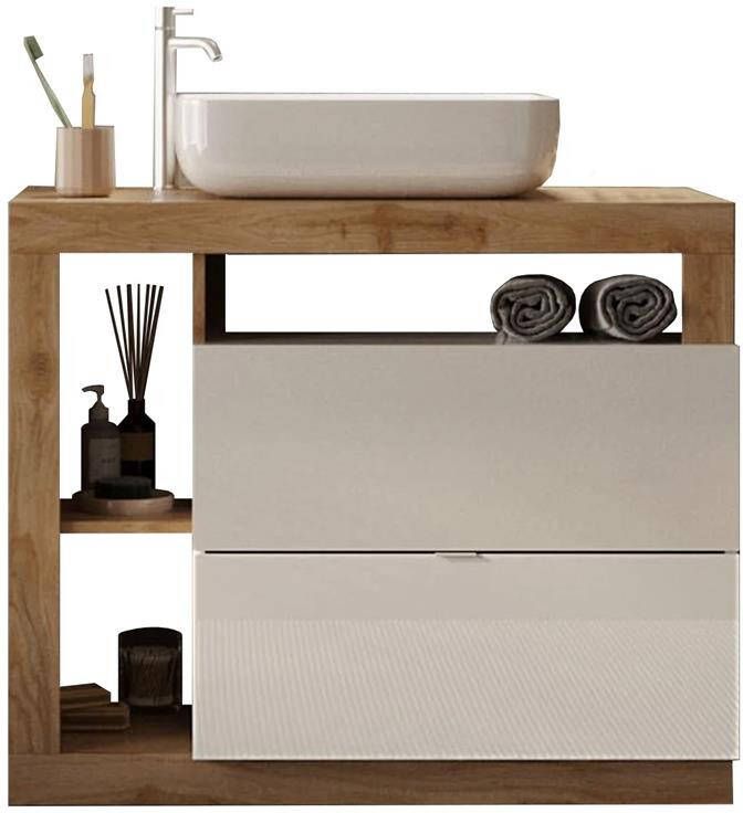Benvenuto Design Hamburg 110 cm Eiken Staand Wastafel en Onderkast