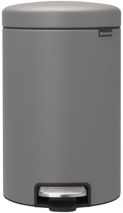 Brabantia NewIcon pedaalemmer 12 liter met kunststof binnenemmer Mineral Concrete Grey 119149
