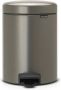 Brabantia NewIcon Pedaalemmer 5 liter kunststof binnenemmer platinum 112683 - Thumbnail 2