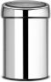 Brabantia Touch Bin Afvalemmer wand 3 liter kunststof binnenemmer brilliant steel 363962 - Thumbnail 2