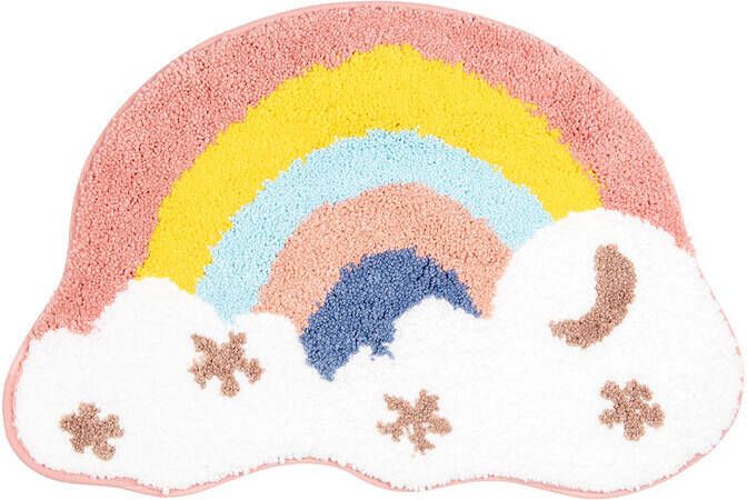 Clayre & Eef Badmat 60x40x1 cm Meerkleurig Polyester Regenboog