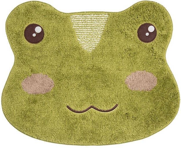 Clayre & Eef Badmat 60x48x1 cm Groen Polyester Kikker