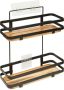 5Five Badkamer douche rekje metaal hout zuignap 25 x 15 x 30 cm Douche- en badrekjes - Thumbnail 2