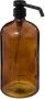5Five Zeeppompje zeepdispenser van glas bruin 1 liter Zeeppompjes - Thumbnail 2