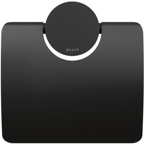 Geesa Opal toiletrolhouder met klep 14x1 9x14 2cm zwart - Foto 2