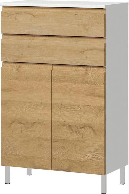 Germania Torrance Badkamerkast Laag Wit | Eiken