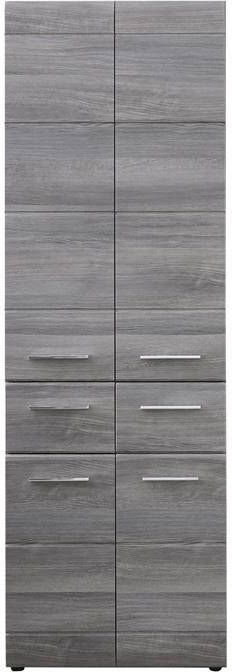 Hioshop LineSkin kolomkast 4 deuren 2 Laden rookzilver.