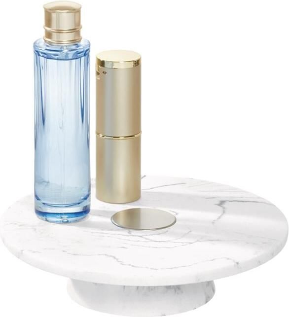 IDesign Badkamer Organizer Plateau Rond Kunststof Marmer Patroon