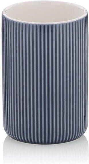 Kela Badkamer Drinkbeker Keramiek Rook Blauw | Ava