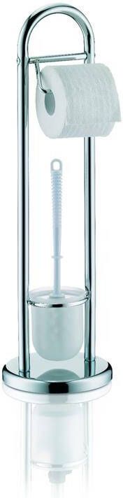 Kela Fabio Toiletrol en wc-borstel Houder Zilver