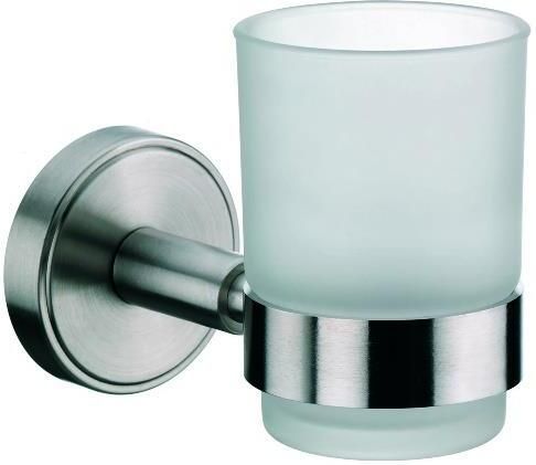 Kela tandenborstelhouder Marbea 13 x 9 5 cm RVS zilver matwit