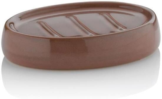 Kela zeepblokhouder Liana 12 x 9 5 x 2 5 cm keramiek bruin