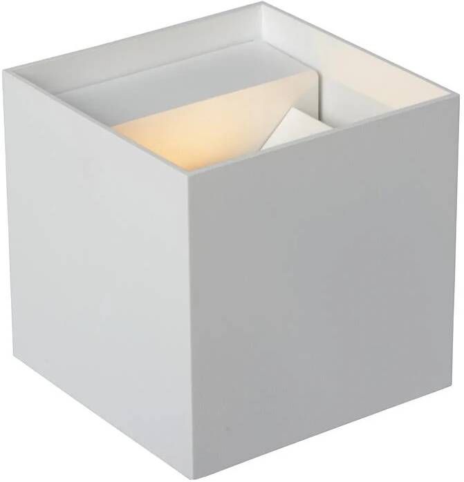 Lucide Axi Wandspot Badkamer Vierkant LED 2x3 5W 2700K IP54 Wit