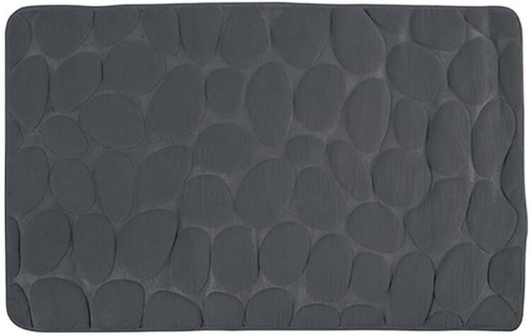 MSV Badkamerkleedje|badmat kiezel vloer donkergrijs 50x80 cm