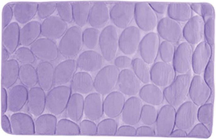 MSV Badkamerkleedje|badmat kiezel vloer lila paars 50x80 cm