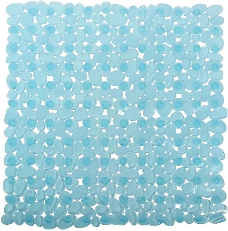 MSV Douche|bad anti-slip mat badkamer pvc aqua blauw 53 x 53 cm
