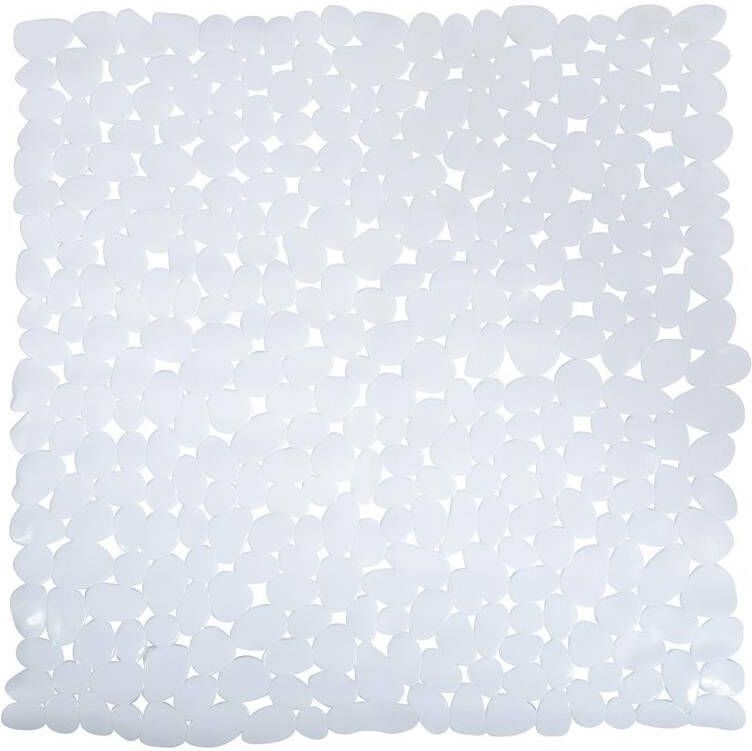 MSV Douche|bad anti-slip mat badkamer pvc wit 53 x 53 cm
